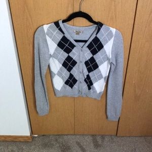 Checkered pattern Harlow button up cardigan